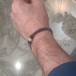 Mens stretchy modern stone bracelet new